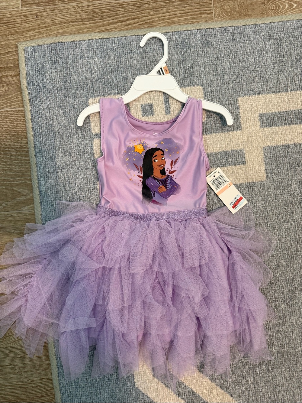 Disney Wish Asha Girls' Purple Tulle Princess Costume Dress
